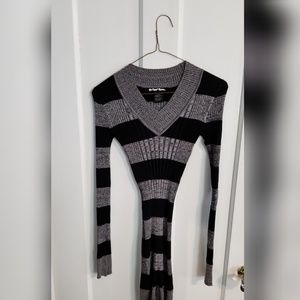 Grey and black bodycon dress